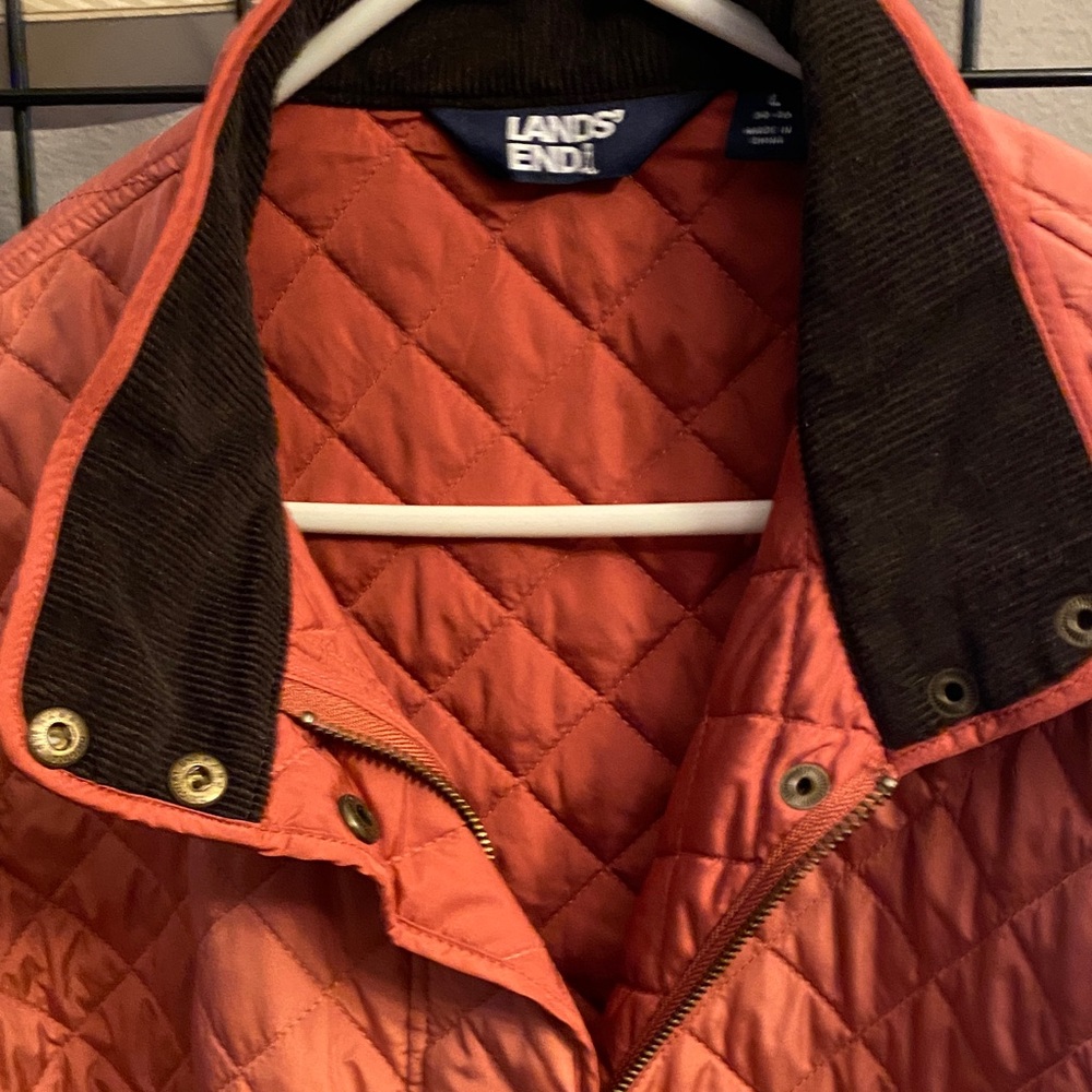 Lands' End Quilted Puffer Jacket in Orange - Picture 13 of 13